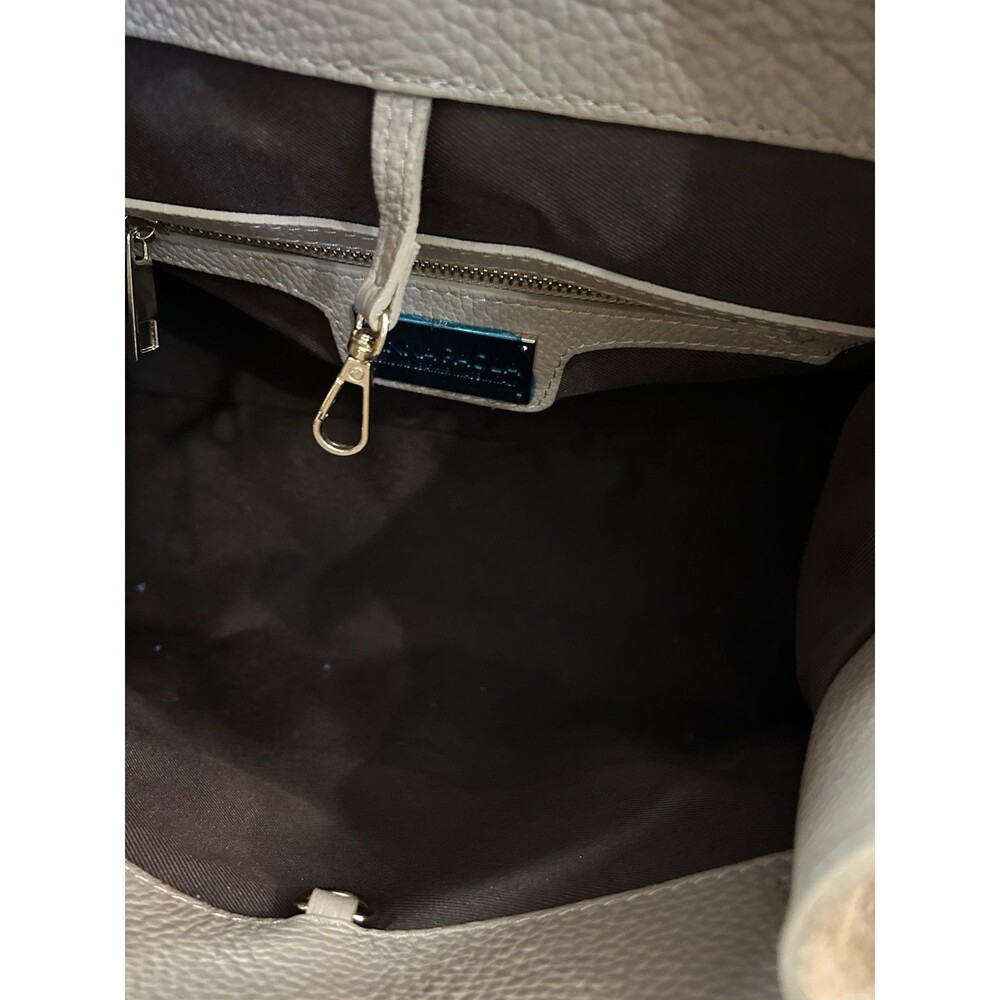 Anna Paola Riva Bag Taupe Leather Viral Commuter Satchel Purse Hand Shoulder - Picture 11 of 13